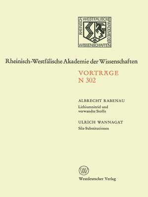 cover image of Lithiumnitrid und verwandte Stoffe, Ihre wissenschaftliche und praktische Bedeutung. Sila-Substitutionen